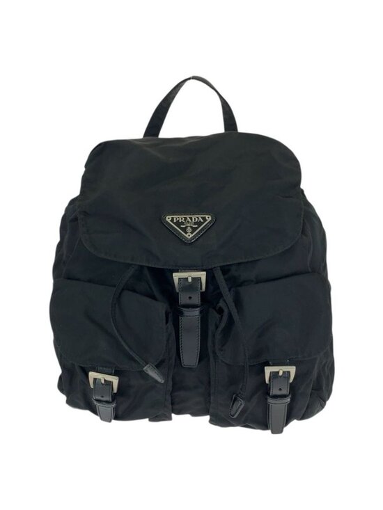 Prada Tessuto Black Silver Nylon Leather Backpack main image 6